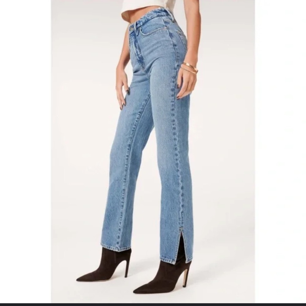 Good American Blue Boyfriend Jeans